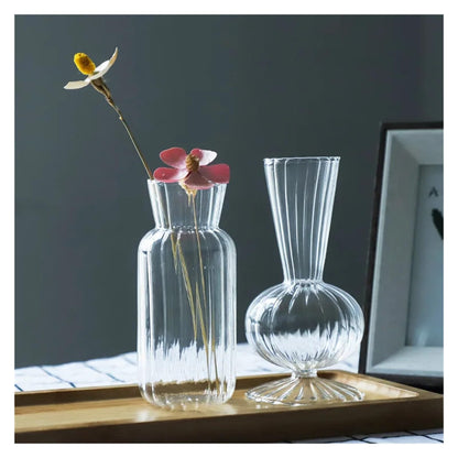 Transparent Hydroponic Vases Container Bottle Plant Arrangement Glass Table Creative Terrarium Flower Pot(6X8.8X7.5CM)
