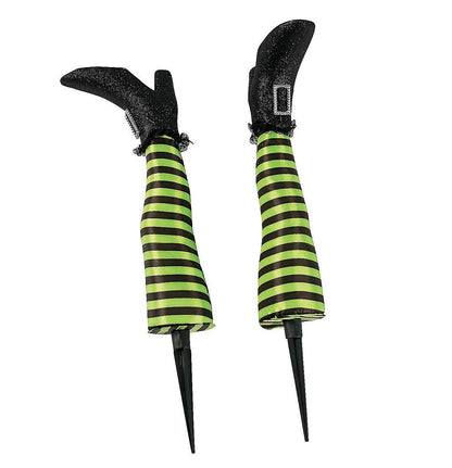Fun Express Witch Legs Yard Stakes Halloween Decorations Outdoor - 2 Pack Crashing Witch Decor 18" Foam Stakes for Front Yard, Lawn & Garden | Funny Upside Down Witches Legs Halloween Decorations