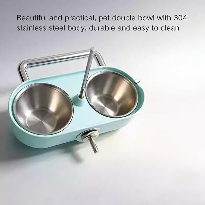 Bird Feeder Birds Bowls Stainless Steel Dishes Coop Cups with Fruit Skewer, Parrot Feeding Dish Cups Food Water Bowls with Bird Food Holder for Budgies Lovebirds (Yellow,Oval)