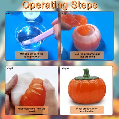 lyfLux 2 PCS Halloween Pumpkin Jar Silicone Mold with Lid – Epoxy Resin Mold for Candy Boxes, Jewelry Storage, Candle Holders – DIY Craft Supplies for Halloween & Thanksgiving Decorations