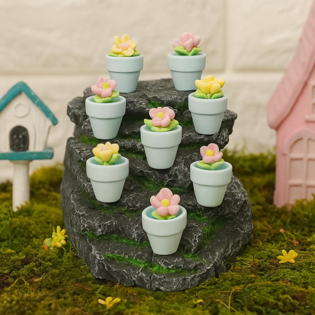 Yuvori Mini Pastel Terracotta Pots for Micro Gardens – 30 Pack, 1.1” Tiny Breathable Clay Planters, Macaron Colors, for Moss, Fairy Gardens, Dollhouses, and Succulents (Blue, 1.1 Inch)