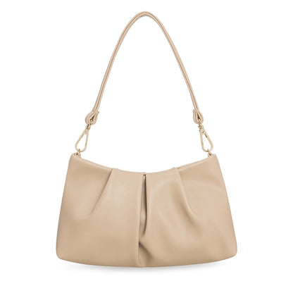 CHARMING TAILOR Women Clutch Bag Dressy Formal Handbag Pleated PU Clutch Purse for Cocktail Prom Wedding Party (Taupe)