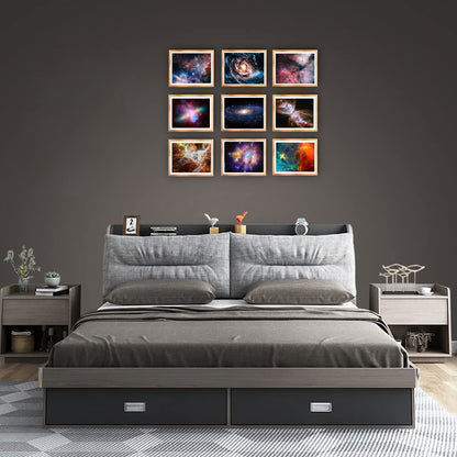 POUSREDE Universe Starry Sky Wall Art Outer Space Fantastic Nebula Galaxy Painting Pictures ，for Bedroom, Lvingroom, Bathroom Decor,Posters for Kids, Boys or Girls Room Set of 9 (8" x10") Unframed