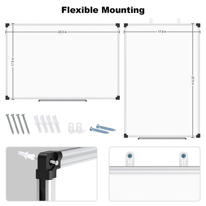 XBoard Magnetic Whiteboard 24 x 18 Inch, Dry Erase Board with Aluminium Frame for Home School Office