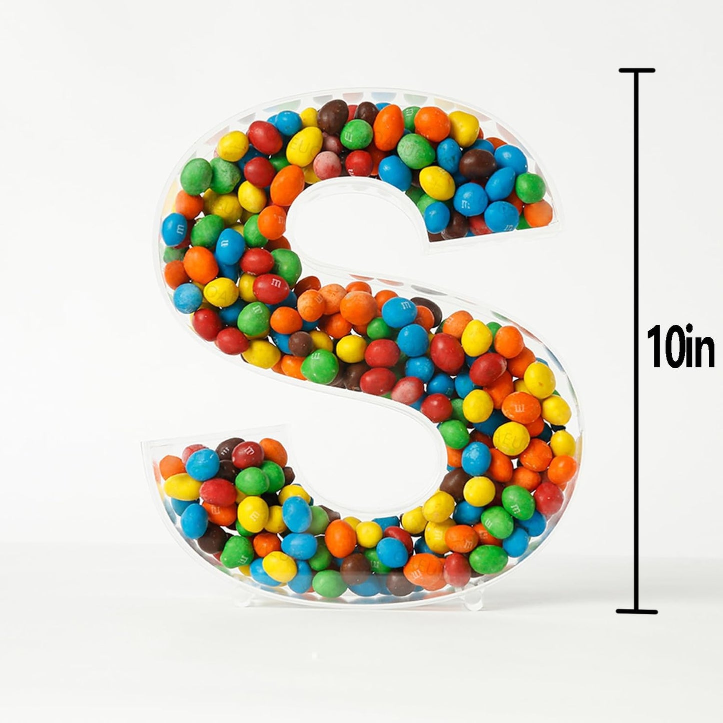 OAEUQ 10-Inch Magnetic Alphabet Candy Jar Refillable Fillable Letters For Candy Tray Reusable Lidded Candy Jar Candy Buffet Container Set (F, 1)
