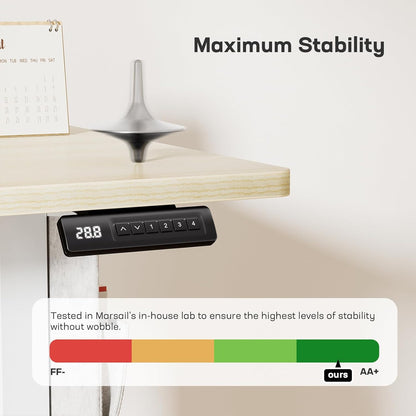 Marsail 55x24 Electric Standing Desk - Adjustable Height Computer Desk with Memory Presets, Storage Bag & Cable Management for Home Office & Gaming Workstations