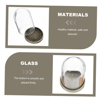SEWOART 5sets Glass Terrarium Container Landscape Kit Dome and Base for Home Decor and Plant Display