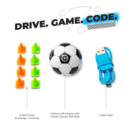 Sphero Mini Soccer - Coding Robot Ball - Educational Coding and Gaming for Kids and Teens - Bluetooth Connectivity - Interactive and Fun Learning Experience for Ages 8+
