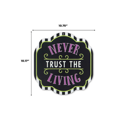 Beetlejuice Never Trust the Living Metal Wall Decor - Spooky Beetlejuice Sign for Halloween Decor