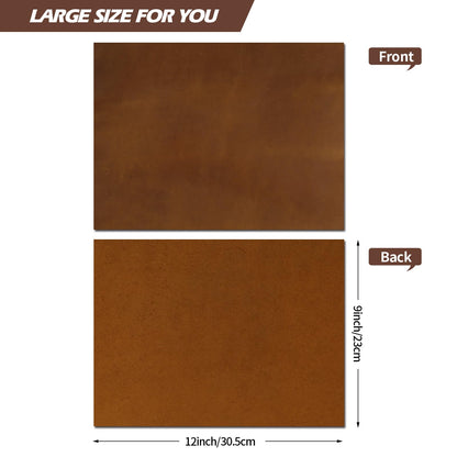 Jack&Chris 9"x12" Tooling Square 1.8-2.0MM Thick Genuine Top Full Grain Leather Leather Sheets for Crafts Tooling Sewing Crazy Horse Cowhide
