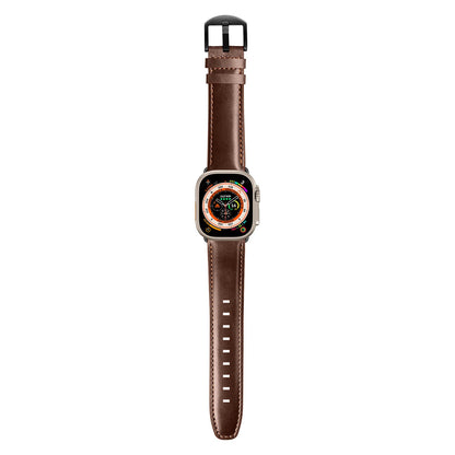 CINORS Italian Dark Brown Leather Band Compatible with Apple Watch 11 10 46mm Ultra 49mm Mens Women Strap XL Big Wrist Bands for iWatch Series 9 8 7 45mm 6 5 4 44mm 3 2 1 SE 42mm