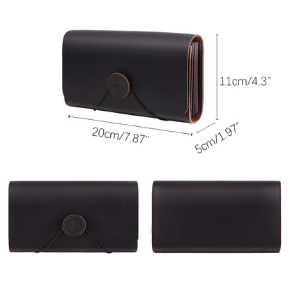 Genuine Leather A6 Receipt Organizer, Leather Expanding Accordion File Folder, 7 Pockets Expanding Bill Receipt Holder for Receipts,Invoices,Coupons,Cards, 7.8X4.3 Inches