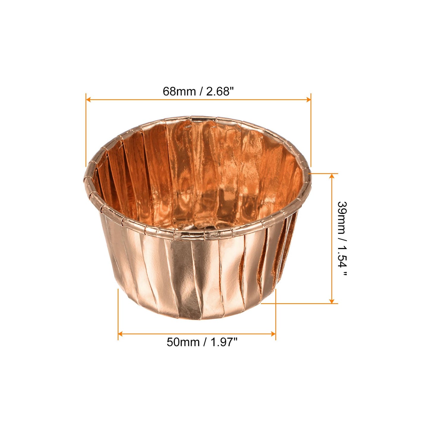 HARFINGTON Champagne Gold Cupcake Cups, 100pcs Aluminum Foil 3.5oz Standard Cupcake Liners Cupcake Baking Cups for Birthday Party Supplies Weddings Decorations