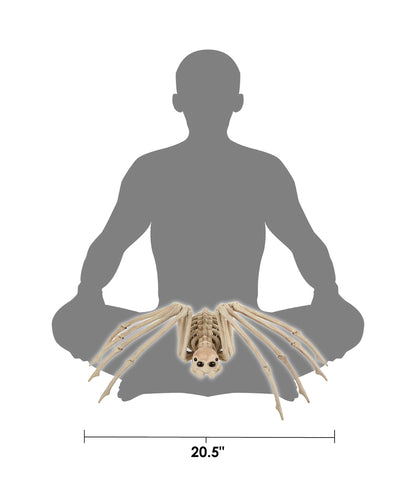 Crazy Bonez Skeleton Spider Halloween Decoration, 20.5 x 12 Inch Bendable Legs, Durable All-Weather Plastic Spooky Prop for Indoor or Outdoor Displays
