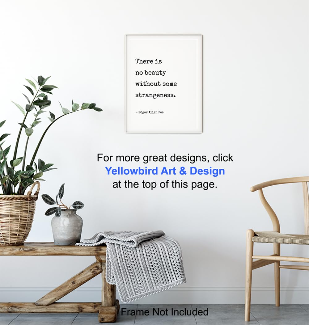 Edgar Allan Poe Wall Art LARGE 11x14 - Goth Room Decor Poster Sign - Bedroom Office Living room decoration - Unique Gift - Funny Sayings for Wall Decor - Inspirational Quotes Home print UNFRAMED
