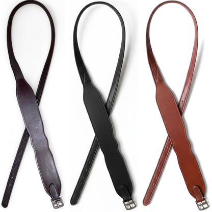 Majestic Ally Wide Body English Stirrup Leathers for Equestrian Riding, Black, Brown, Chestnut, 48-54-60 Inch (Black, 54")