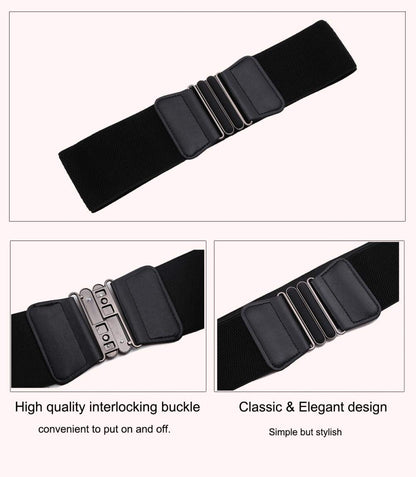 VOCHIC Wide Elastic Plus Size Dress Belt for Women Waist Belts Stretch Waistband