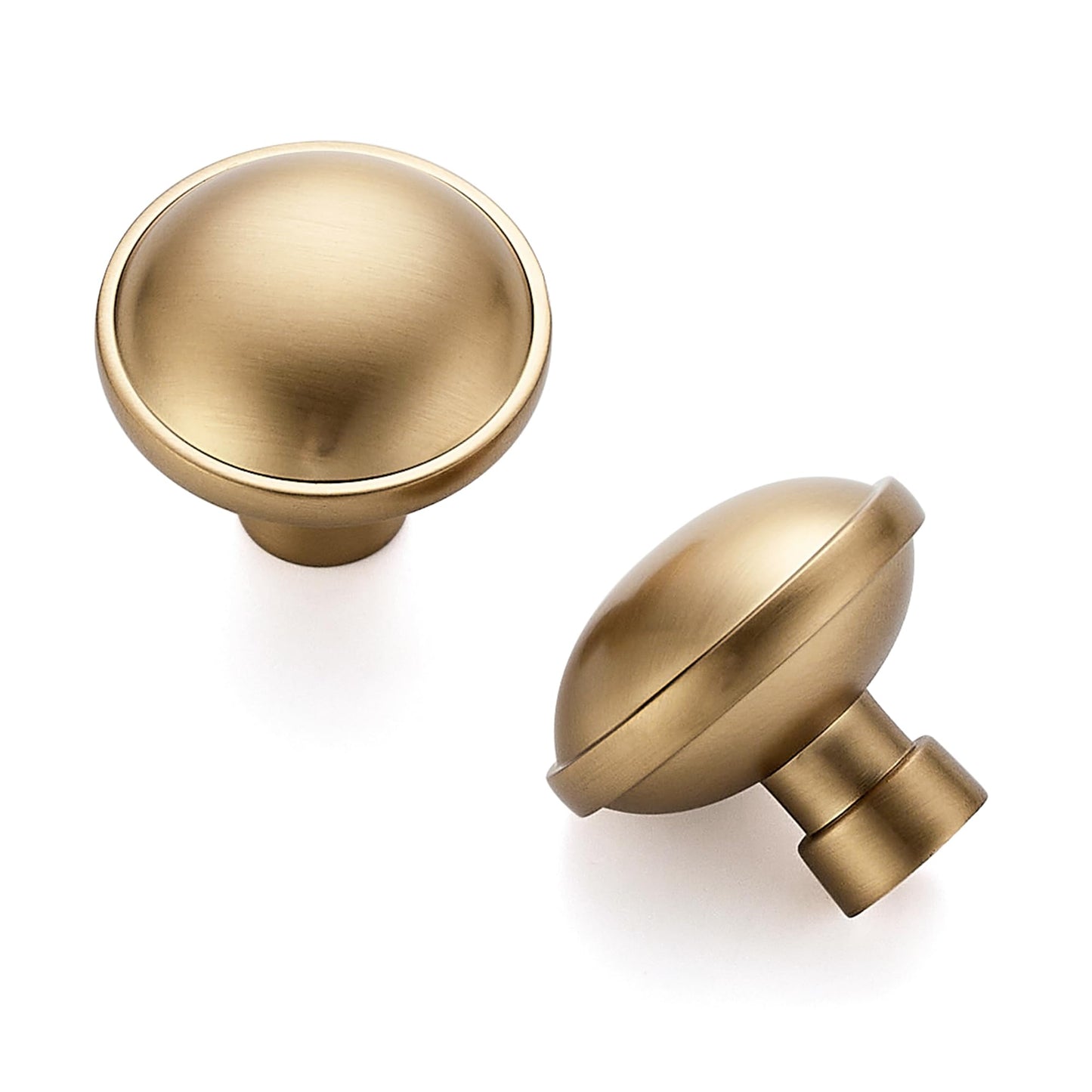 Ravinte 2 Pack 1-1/4 Inch Diameter Kitchen Cabinet Knobs Champagne Bronze Dresser Knobs Round Solid Cabinet Drawer Pulls for Kitchen Cupboard Hardware
