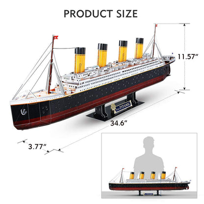 CubicFun Titanic 3D LED Puzzles for Adults 88 CM 266 Pieces,Titanic Toys for Teens, Home Decor Birthday Gifts Adults Gifts for Mom