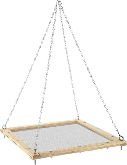 16 Inch Bird Seed Catcher Hanging Wooden Platform Bird Seed Catcher Tray for Hummingbird Feeders Bee Feeder Outdoor Garden Accessories