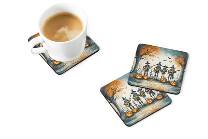Caroline's Treasures Mariachi Skeleton Band Spooky Halloween Foam Coaster Set of 4 Cup Coasters for Indoor and Outdoor, Coaster for Tabletop Protection, Anti Slip, Mouse pad Material
