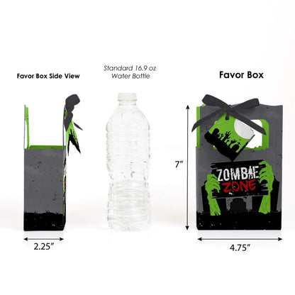 Big Dot of Happiness Zombie Zone - Zombie Decorations - DIY Halloween Party Decorations - Treat Box Party Favors - Halloween Goodie Boxes - Zombie Favor Boxes- Fall Party Favor Box - Set of 12