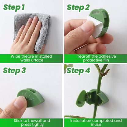 60 Pcs Plant Climbing Wall Fixture Clips with Acrylic Adhesive Stickers, Leaf Fixer Invisible Wall Vines Fixing Clips Self-Adhesive Hook Plant Vine Traction for Indoor Outdoor Decoration (60 Pcs)