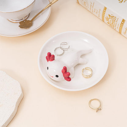 TAOJINJI Axolotl Ring Holder Jewelry Dish - Axolotl Gifts for Women Birthday Christmas