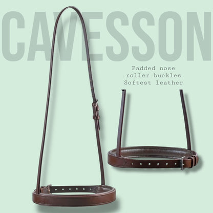 SIE Elite Leather Cavesson Noseband (Sepia Brown, Full)