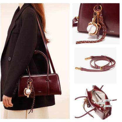 RTPRTP Brown Purse for Women, Small Faux Leather Top Handle Handbag with Crossbody Strap, Retro Satchel Shoulder Bag for Everyday Work and Going Out (brown)