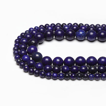 60pcs 6mm Natural Lapis Lazuli Gemstone Beads Energy Healing Crystal Round Loose Stone Beads for Jewelry Making, DIY Bracelets Necklaces