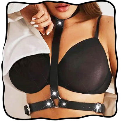 Fstrend Leather Chest Harness Belt Fashion Rave Black Body Accessory