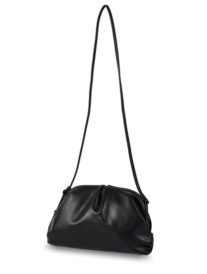 Huralona Dressy Pleated Vegan Leather Clutch Purse Super Soft Cloud Dumpling Clutch Bag for Women PU Evening Purse Handbag (Black, M)
