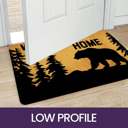 GXFC ZHAO Funny Welcome Doormat for Entrance Way Indoor Front Porch Decor Anti-Slip Rubber Rugs Novelty Prank Gift Mats 23.7"(L) x 15.9"(W) (Welcome Home Bear Moutain Advanture)