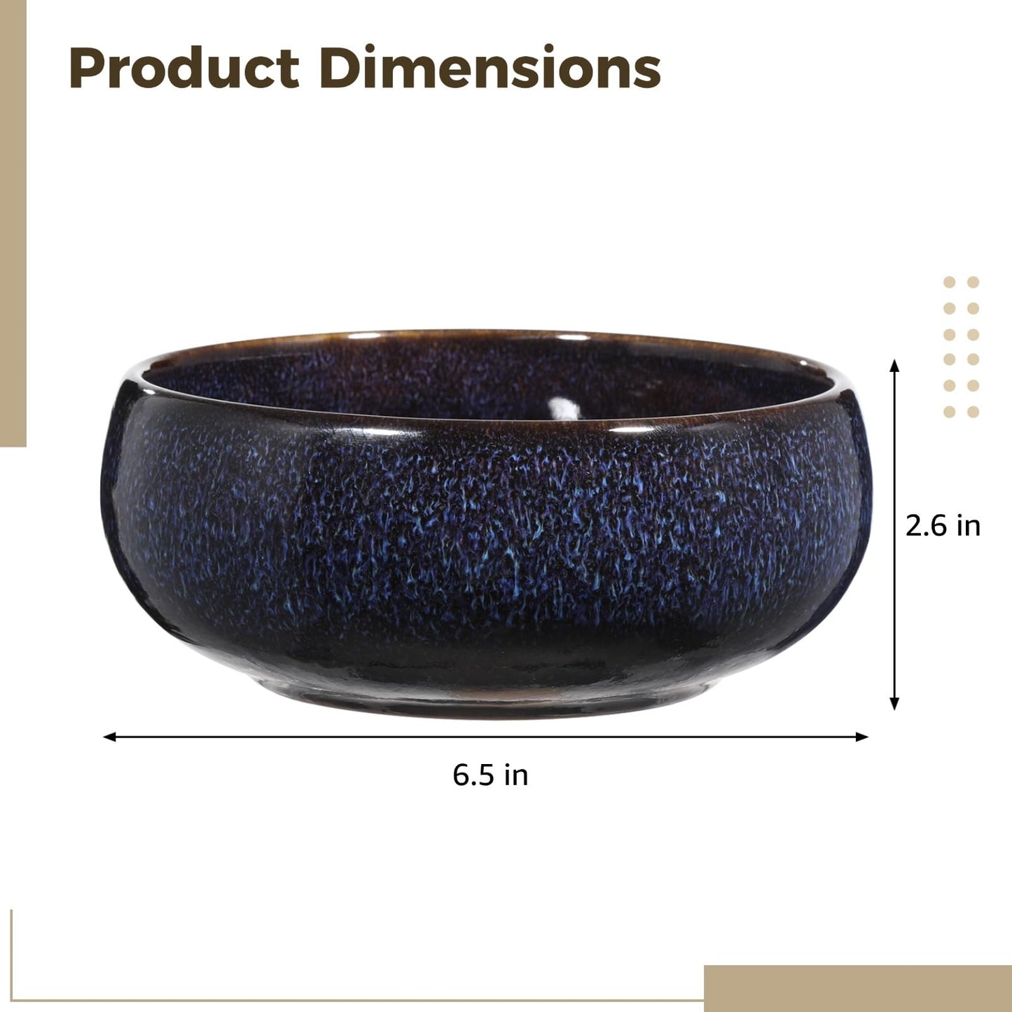 NIMBLOOM Ceramic Lotus Bowl Planter, Shallow Glazed Bonsai Pot for Water Plants, Blue Wide Dish Vase for Lotus Seeds Water Lily, Succulents and Hydroponic Arrangements, Tabletop Decor