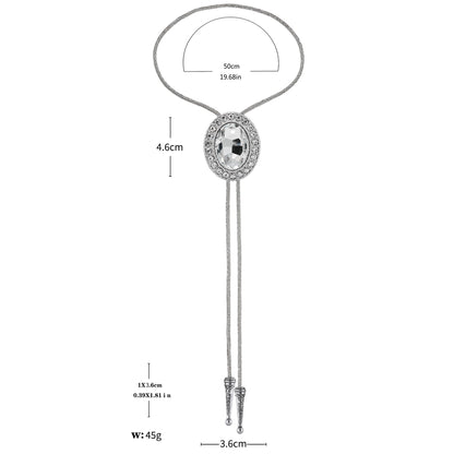 GelConnie Crystal Bolo Tie for Men Women Western Wedding Cowboy Tie Rhinestone Country Formal Necklace Adjustable Faux Leather Accessories
