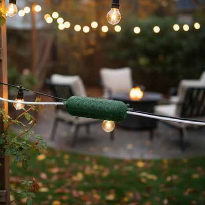 PALARINE 6Pack Green Outdoor Extension Cord Cover IP44 Waterproof, Weather-Resistant Electric Cord Cover, Outdoor Plug Holiday Lights Protector for Halloween, Christmas Lights