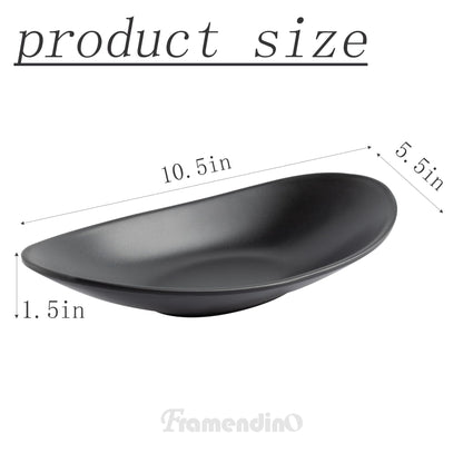Framendino, A5 Melamine Jewelry Dish Trinket Tray Black Accessory Organizer Bowl