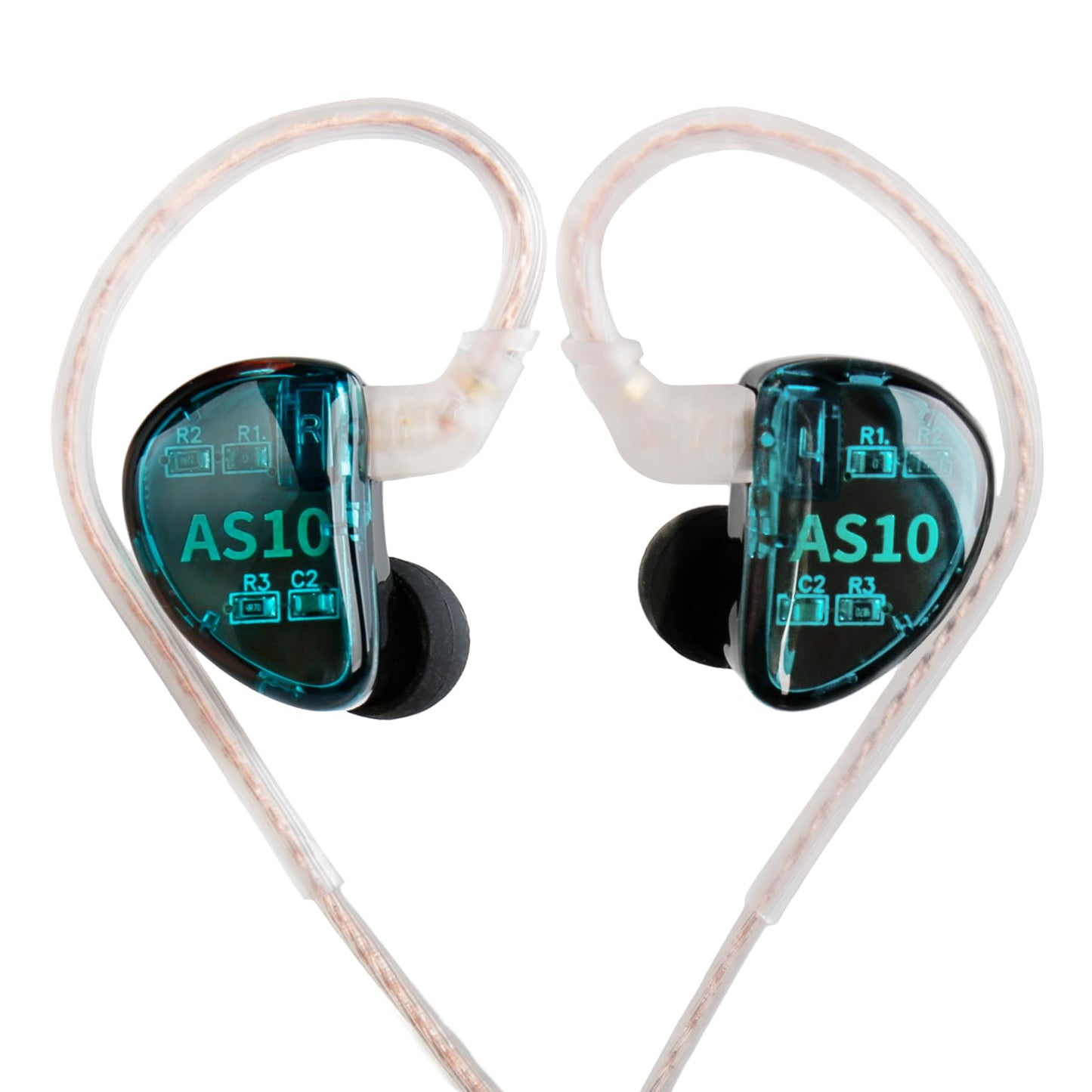 KZ AS10 Pure 5 Balanced Armature 5BA Earphone, Musician in Ear Monitor Headphone High Fidelity HiFi Headset (with Microphone, Green)