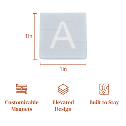 Stiles 100 Piece Magnetic Wooden Letter Tiles - Alphabet Magnets for Whiteboards, Refrigerators & Magnetic Letter Boards - Changeable Letters for Craft & Announcements, Blue