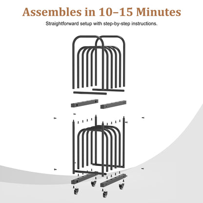 GARVIN Art Storage Rack with Wheels, 2-Tier Metal Art Drying Rack for Small Canvases, Heavy-Duty Organizer for Artwork, Prints & Panels, Studio & Classroom (Black)