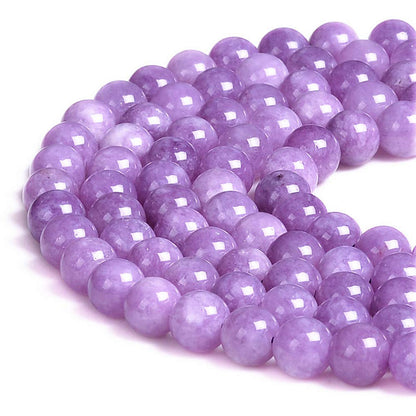PLTbeads Gorgeous Purple Dyed Jade Natural Gemstone Loose Beads 6mm Smooth Round Approxi 15 inch DIY Bracelet Necklace for Jewelry Making