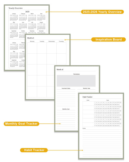 Academic Planner for 2026-2027 or Anytime – 5.8" x 8.5" Undated Weekly Student Planner For Homeschool, High School, College & Nursing Students, 200 Pages, Green