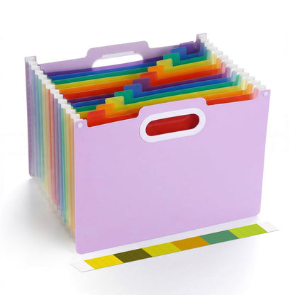 Comix Expanding File Folder, 13 Pockets Accordion File Organizer, Letter/A4 Size Document Organizer for Home Office School, Purple