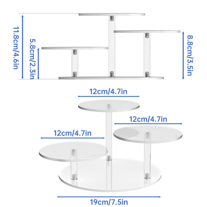 NiHome Clear Acrylic Display Stand for LEGO Botanical Collection Sets, Multi-Tier Showcase Figurine Display Shelf Riser for Collectibles and Room Decor, Perfume Riser Holder, Tabletop Plant Stand