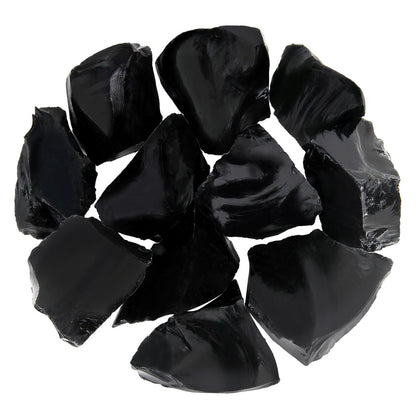 1.1lb Bulk Raw Obsidian Stone Rough Crystal-Natural Obsidian Raw Stones Crystal for Tumbling, Cabbing, Fountain Rocks, Decoration,Polishing, Wire Wrapping, Wicca & Reiki Crystal Healing