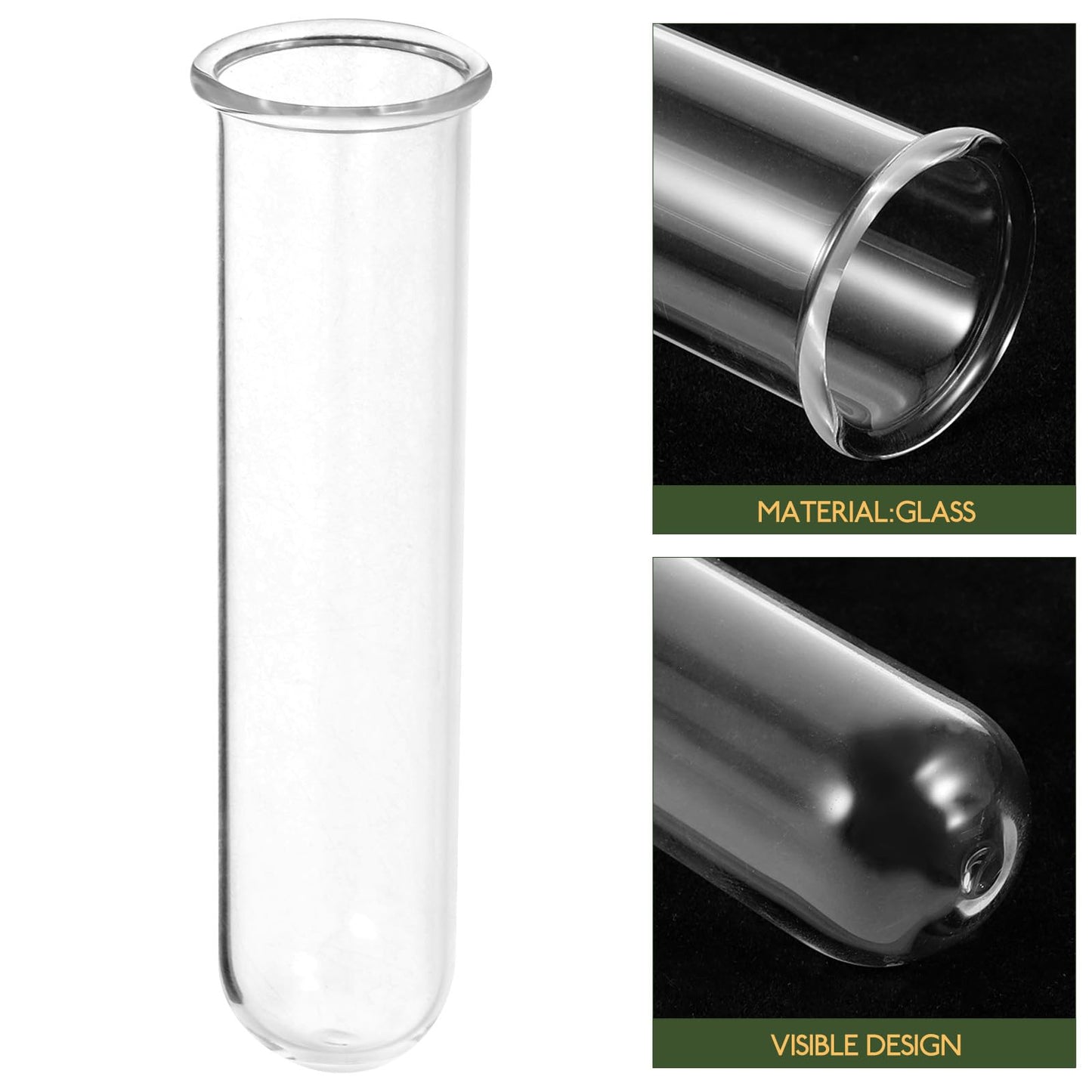 DOITOOL 5Pcs Glass Test Tube Vases 2.5X3X11Cm Hydroponic Propagation Tubes Small Plant Terrarium Vase for Home Décor and Floral Display