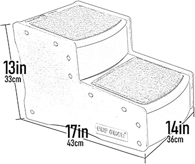 Pet Gear Easy Step II Pet Stairs, Sea Salt, 2 Step | For Cats/Dogs up to 75 Pounds, Portable, Removable Washable Carpet Tread, No Tools Required