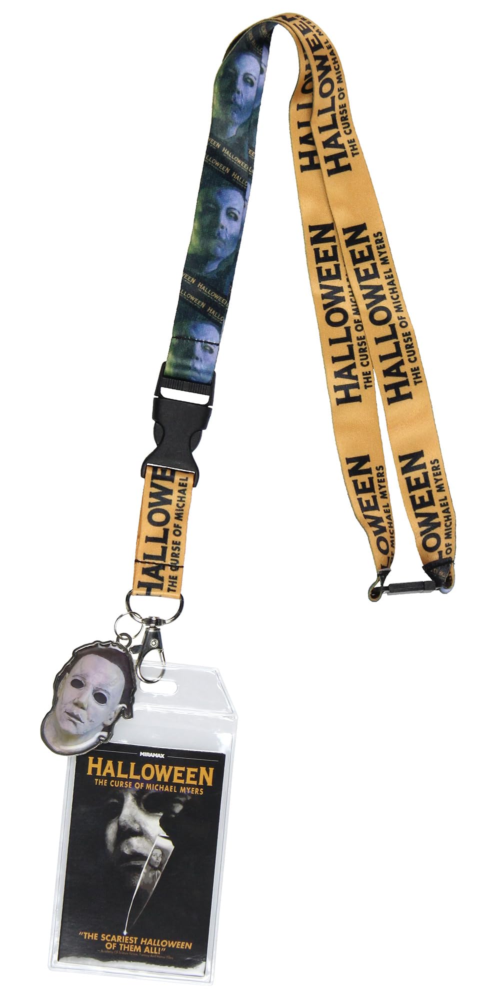 Halloween The Curse of Michael Myers Lanyard Clear ID Badge Holder w/ 2" Metal Pendant