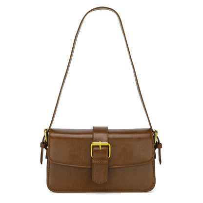 XquiziFit Shoulder Bag for Women Small Clutch Purses Cute Hobo Purses and Handbags Retro Leather Underarm Crossbody Bag with 2 Removable Strap, Brown